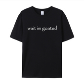 Goated纯棉t恤美式 Wait 潮牌字母印花短袖 男女ins潮流bf风Tee