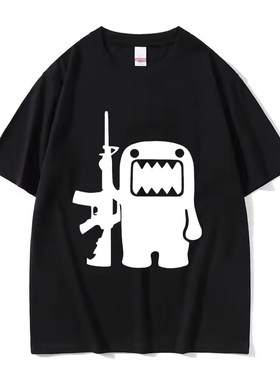 Epic Face Domo Kun夏季休闲纯棉时尚圆领小众短袖T恤情侣男女TEE
