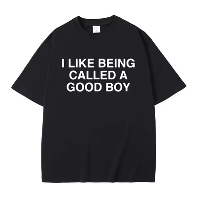 I Like Being Galled A Good Boy 字母印花短袖T恤男女夏季棉上衣