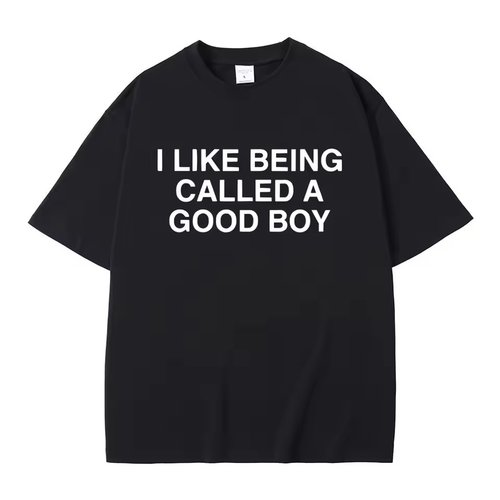 I Like Being Galled A Good Boy 字母印花短袖T恤男女夏季棉上衣