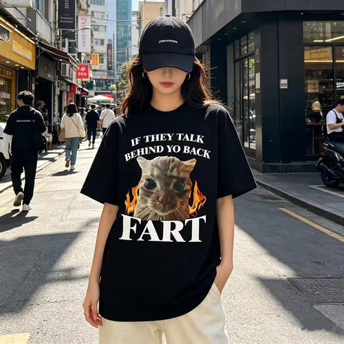 If They Talk Behind Yo Back Fart 如果他们在背后撒谎猫短袖T恤