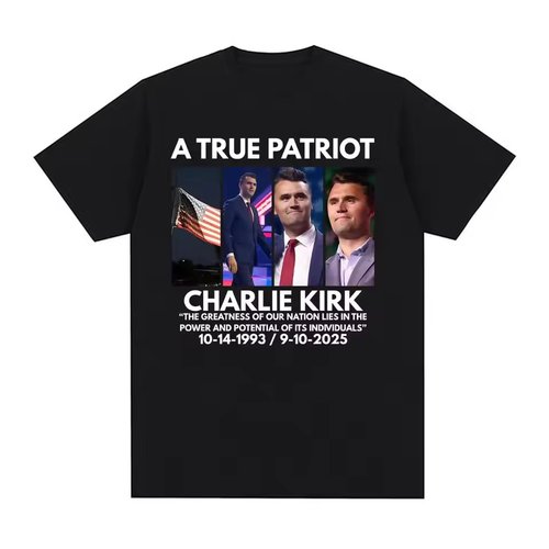 A True Patriot Charlie Kirk 爱国者查理·柯克印花短袖T恤男女