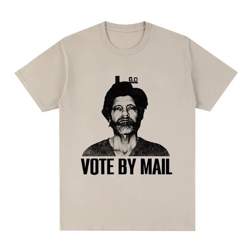 Vote By Mail Ted Kaczynski印花短袖T恤男女大学生校园夏季服装
