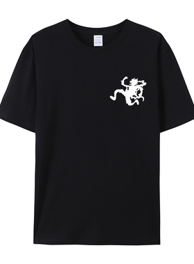 one piece Luffy Gear 5海贼王路飞尼卡形态短袖t恤男100%纯棉ins