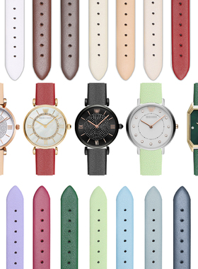 适配阿玛尼满天星真皮手表带AR11245 1926 11091摩天轮手表带女14