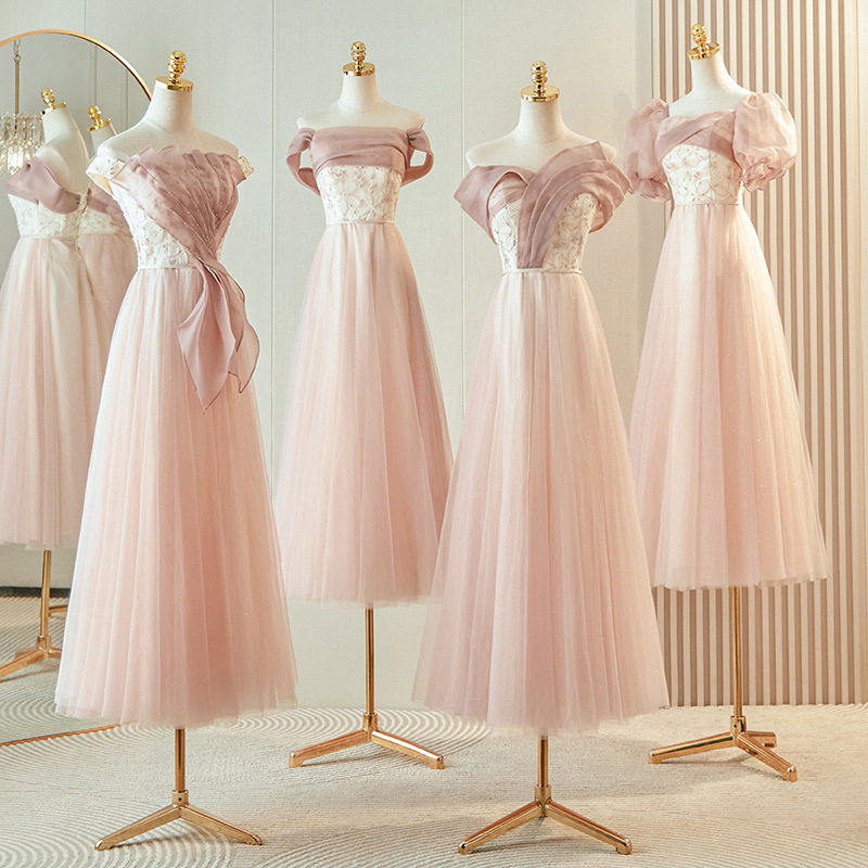 出租赁借伴娘服2025新款姐妹伴娘团气质小众高级显瘦毕业礼服裙女