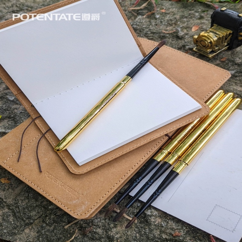 遵爵水彩笔黄铜杆旅行灰鼠混合毛