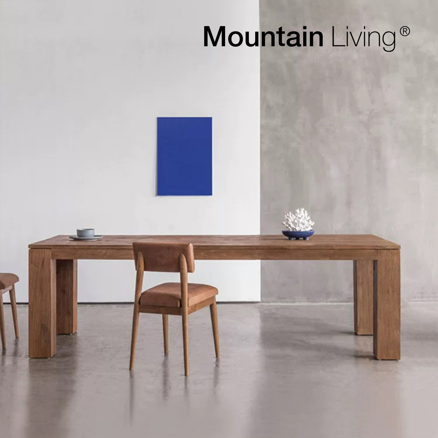 Mountain Living进口老柚木家具纯实木餐桌大长桌中古家庭工作台
