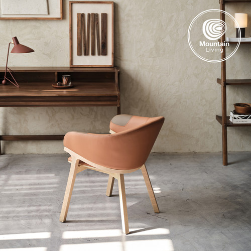 MountainLiving头层牛皮橡木餐椅