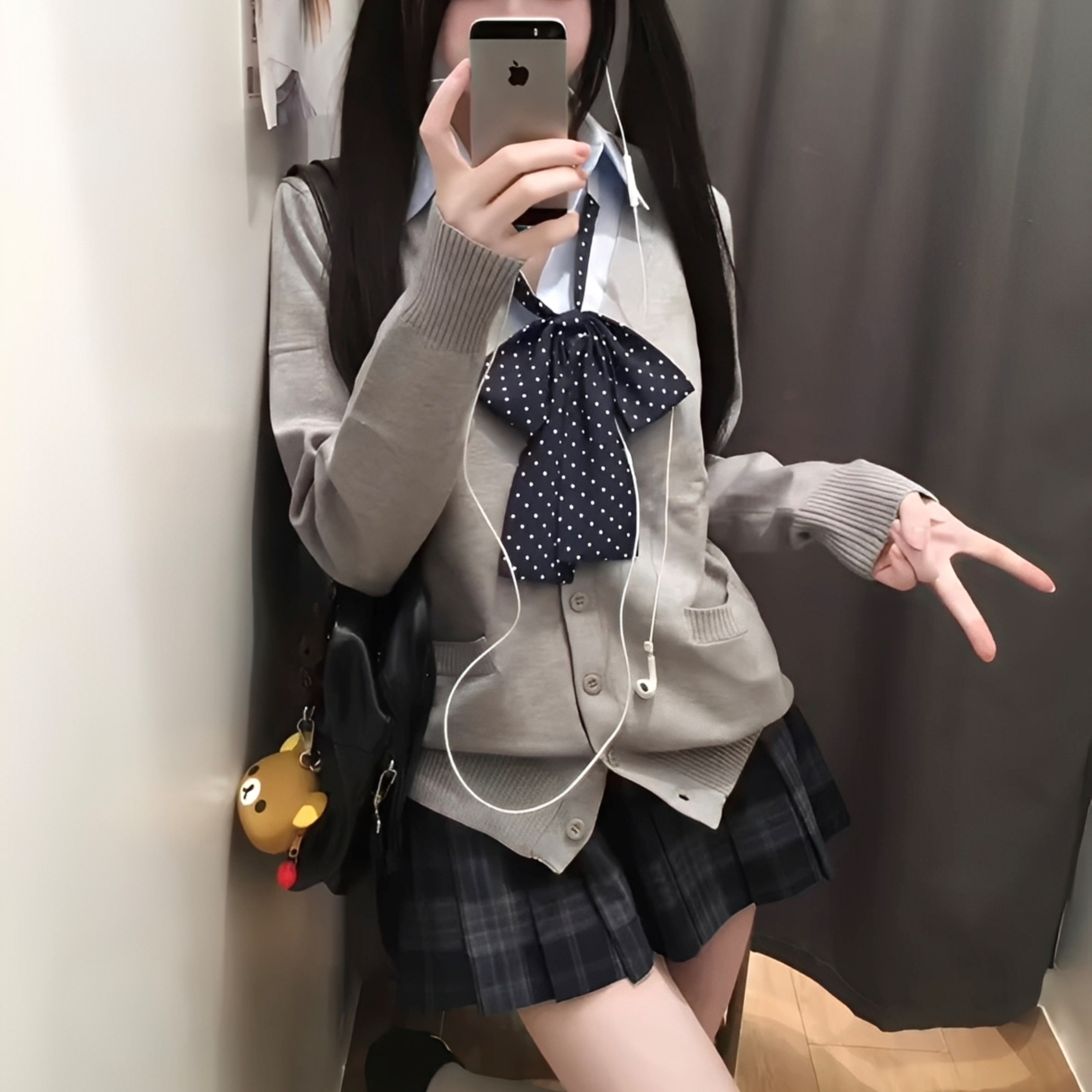 小红书爆款-jk毛衣叠穿针织开衫