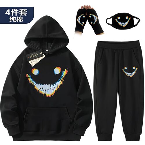 后室backrooms周边圆领卫衣学生微笑者笑靥连帽衣服运动儿童装
