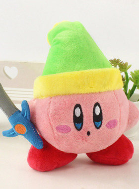 18CMKirby星之卡比带帽拿剑zelda塞尔达毛绒玩具公仔玩偶潮玩礼物