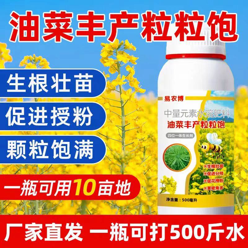 油菜粒粒饱丰产提高出油率促花授粉抗倒伏籽粒饱满油菜专用叶面肥
