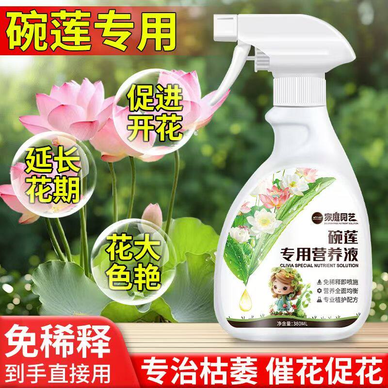 碗莲专用免稀释营养液促开花液体通用肥料水培种子防黄叶发芽生根