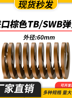 TB棕色进口日标模具弹簧SWB矩形扁线合金钢极重负荷压缩弹簧60mm