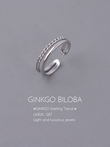 925纯银双层素圈戒指女简约