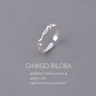 925纯银戒指极简线条女小众