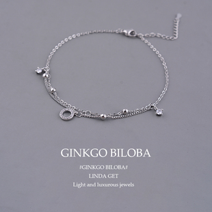 925纯银脚链女2023年新款 刻字 潮小众设计高级轻奢脚踝链脚环个性