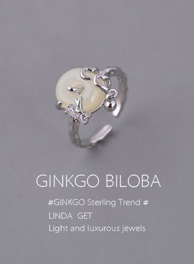 925纯银平安扣和田玉戒指女