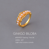 925纯银蕾丝珍珠戒指女新中式 ins小众设计感国潮风宫廷风闭口指环