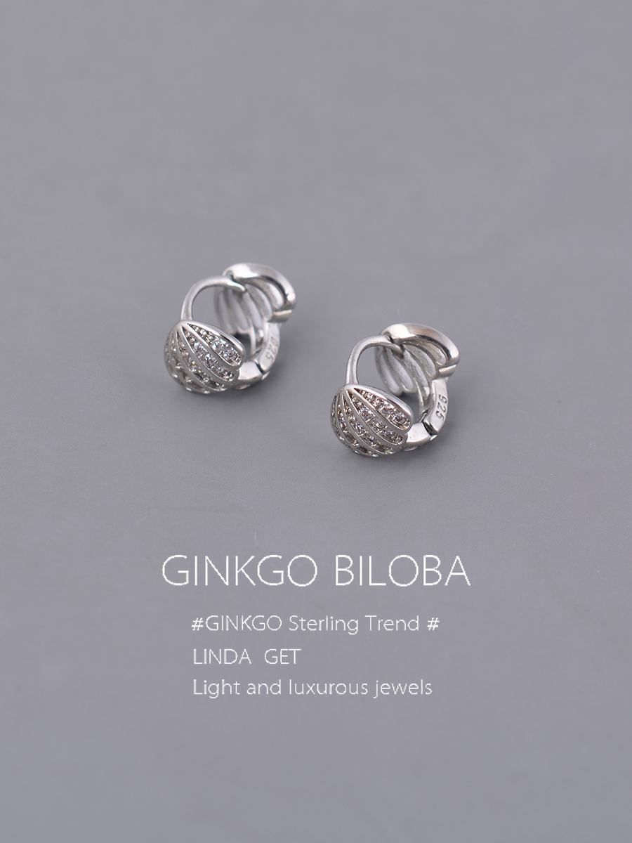 925纯银贝壳耳环小巧精致