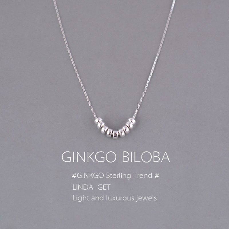 925纯银碎银子项链女锁骨链