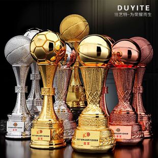 篮球足球奖杯定制金银铜体育运动颁奖足球比赛金球奖树脂纪念奖杯