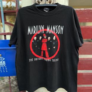 Marilyn Manson玛丽莲·曼森工业金属乐队专辑短袖T恤vintage半袖