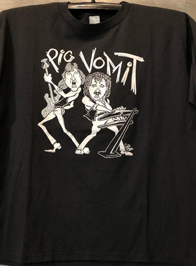 Pig Vomit摇滚乐队短袖T恤ins超火复古vintage宽松oversize潮牌