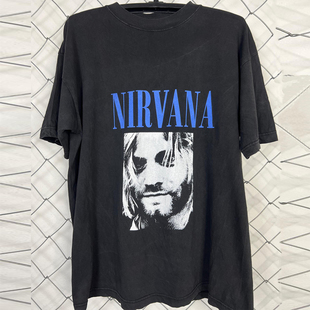 Nirvana涅槃乐队科特柯本周边直喷短袖T恤vintage美式痞帅半袖潮