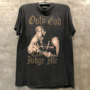 Tupac美式街头ins超火宽松oversize嘻哈oldschool西海岸短袖T恤
