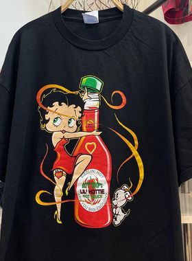 欧美潮流短袖Betty Boop贝蒂娃娃小姐oldschool超火宽松嘻哈Tee恤