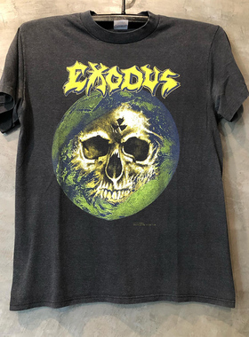 Exodus摇滚金属乐队ins超火短袖T恤宽松oversize复古古着vintage