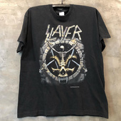 Slayer摇滚乐队骷髅ins超火复古古着宽松oversize休闲纯棉短袖 T恤