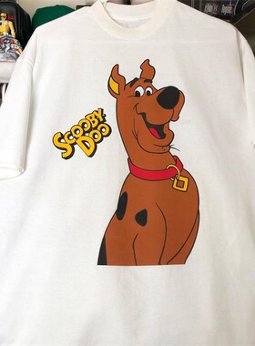 SCOOBY DOO史酷比狗欧美卡通短袖美式街头oldschool男女慵懒风T恤