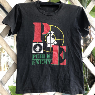 Public Enemy全民公敌乐队Yellow Claw电音欧美嘻哈慵懒风短袖T恤
