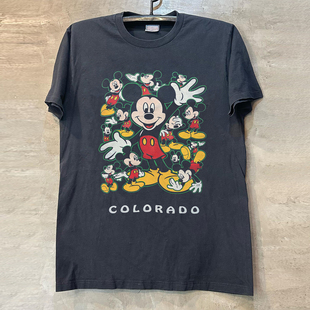 Mickey Mouse经典米老鼠卡通人物潮牌短袖T恤hiphop美式情侣半袖