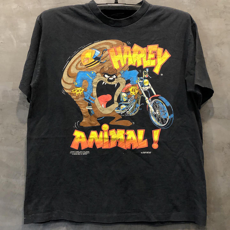 美潮趣味卡通动漫风短袖ins风潮牌重磅棉cityboy百度t恤男女情侣