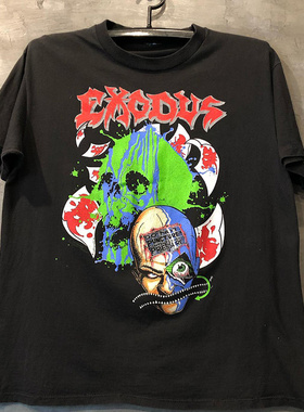 INS超火欧美乐队摇滚Exodus短袖T恤oversize宽松男女情侣款潮牌