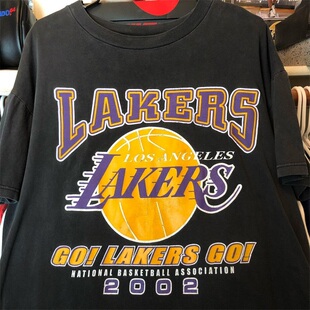 Lakers洛杉矶湖人科比詹姆斯2002美式 T恤 高街vintage古着潮牌短袖