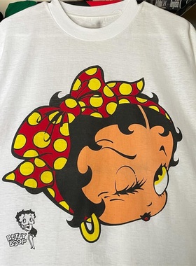 Betty Boop贝蒂娃娃小姐大头短袖vintage阿美咔叽美式复古男女T恤