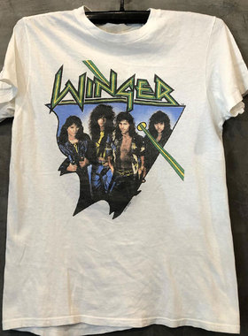 Winger欧美摇滚金属乐队周边经典潮牌短袖vintage古着重磅棉T恤潮