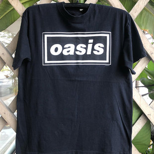 Oasis绿洲乐队周边摇滚简约风潮牌短袖美式oversize痞帅学院风T恤