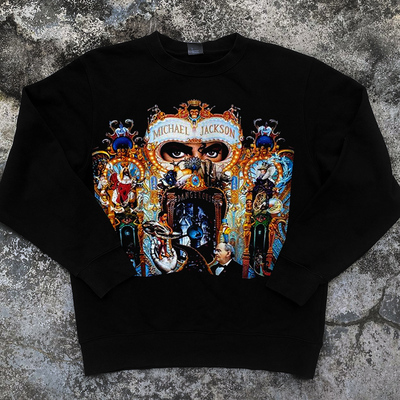 迈克尔杰克逊人像复古卫衣纯棉