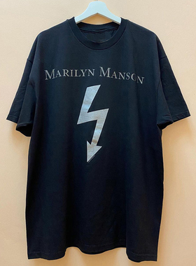 Marilyn Manson玛丽莲曼森摇滚乐队周边专辑封面T恤vintage短袖男