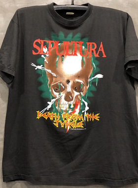 Sepultura金属乐队摇滚tee骷髅潮牌短袖古着感重磅CityboyT恤男女