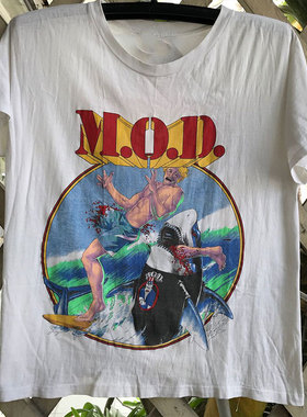 m.o.d.乐队卡通动漫潮牌印花短袖美式街头vintage古着西海岸风T恤