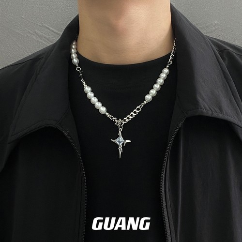 星芒十字架珍珠项链高级感小众