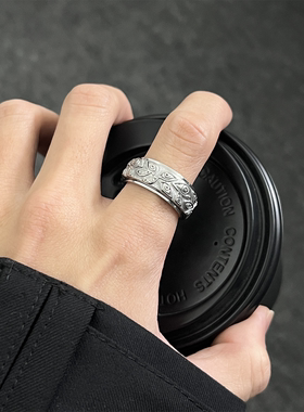 恶魔之眼钛钢可旋转朋克戒指环