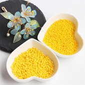 20克2 3mm浅黄花心米珠diy绑花古风玉簪花发簪步摇饰品配件